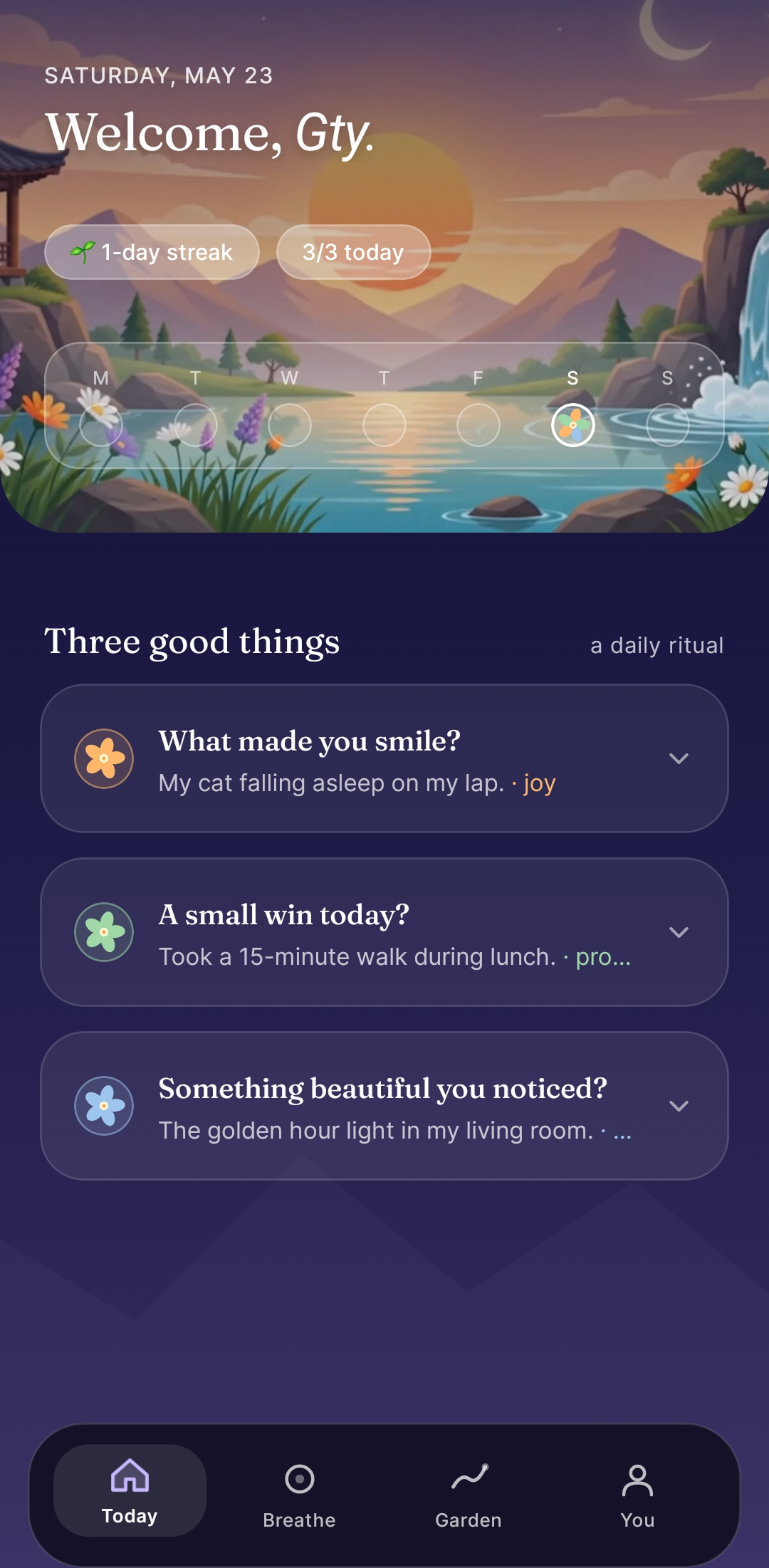 Bloom app screen